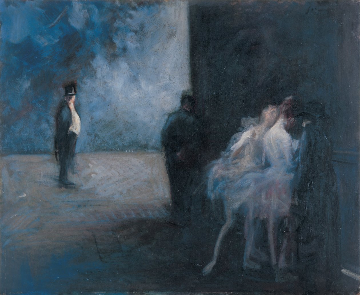 Backstage Symphony i blått av Jean Louis Forain