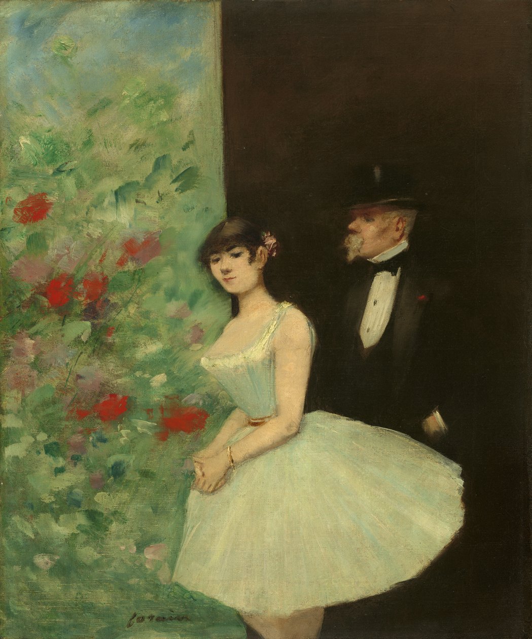 Bakom kulisserna, ca 1880 av Jean Louis Forain