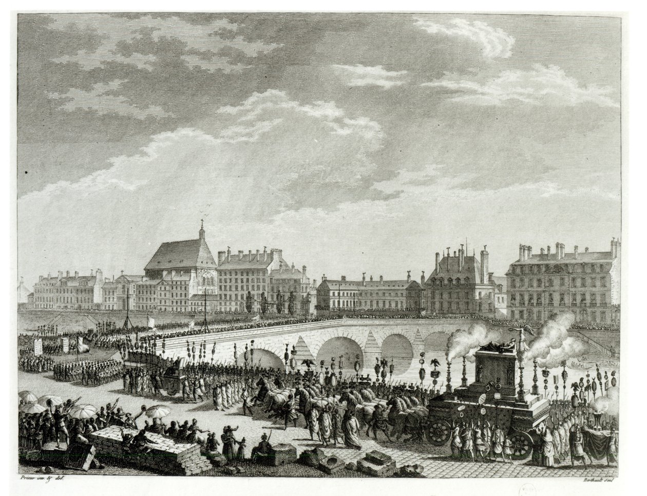 Voltaires triumf, 11 juli 1791, graverad av Pierre Gabriel Berthault (1737-1831) av Jean Louis the Younger Prieur