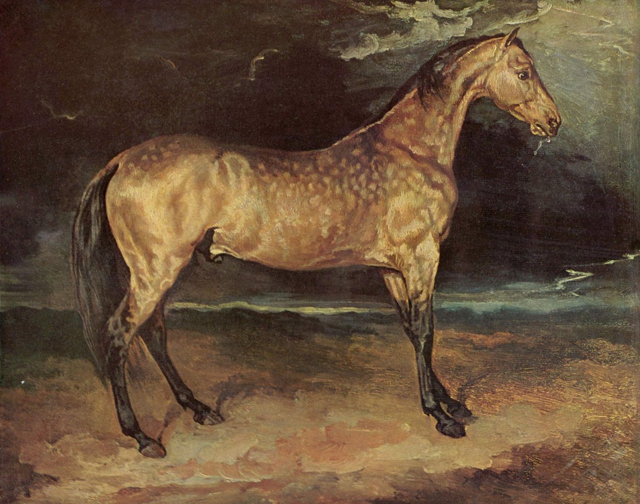 Pferd im Gewitter av Theodore Gericault