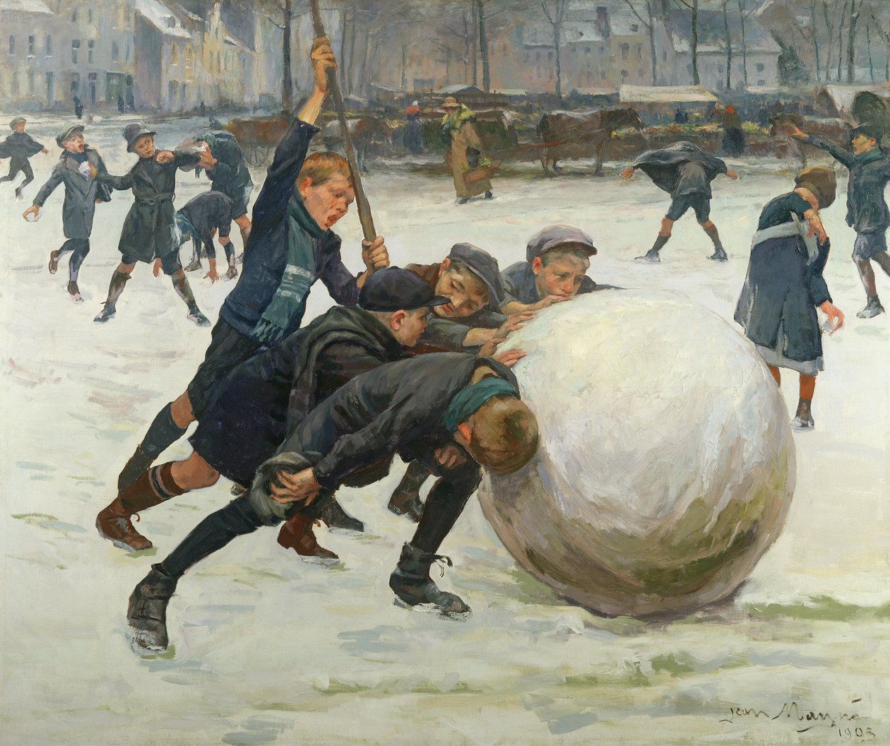 Den gigantiska snöbollen, 1903 av Jean Mayne