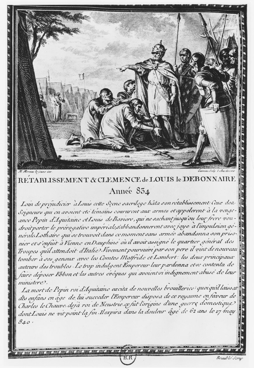 Ludvig I, den fromme eller Debonaire av Jean Michel the Younger Moreau