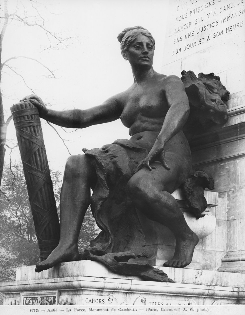 Monument till Leon Gambetta, Force, cour Napoleon, Louvren, 1888 (detalj) (se även 346101 till 346103) (brons och sten) av Jean Paul Aube