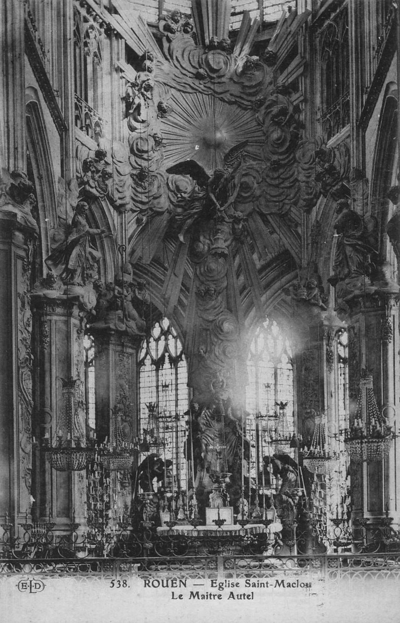 vy över koret i Saint Maclou-kyrkan i Rouen av Jean Pierre Defrance