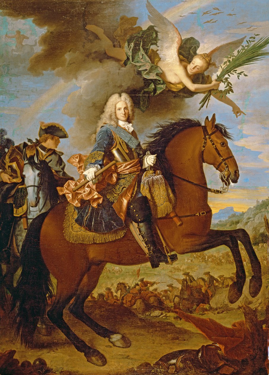 Ridsporträtt av Filip V (1683-1746) av Jean Ranc