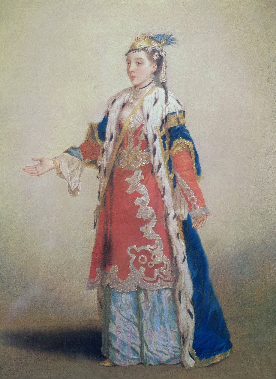 Frankisk kvinna från Pera, Konstantinopel, 1738-43 (pastell på papper) av Jean Étienne Liotard
