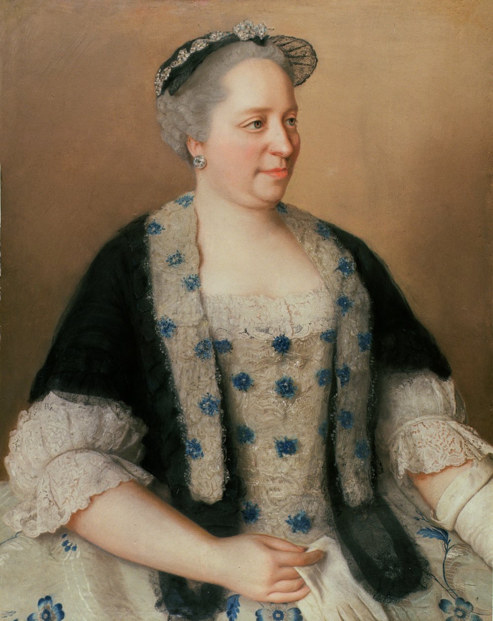 Porträtt av kejsarinnan Maria Theresa (1717-80) (pastell på papper) av Jean Étienne Liotard