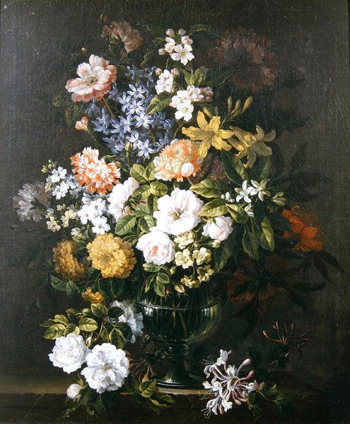Stilleben av blommor (olja på duk) av Jean Baptiste Monnoyer