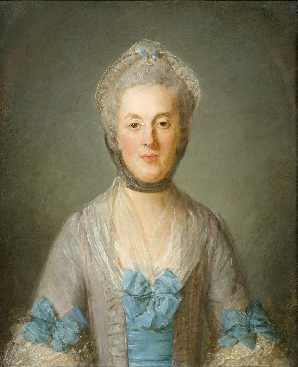 Porträtt av en dam av Jean Baptiste Perronneau