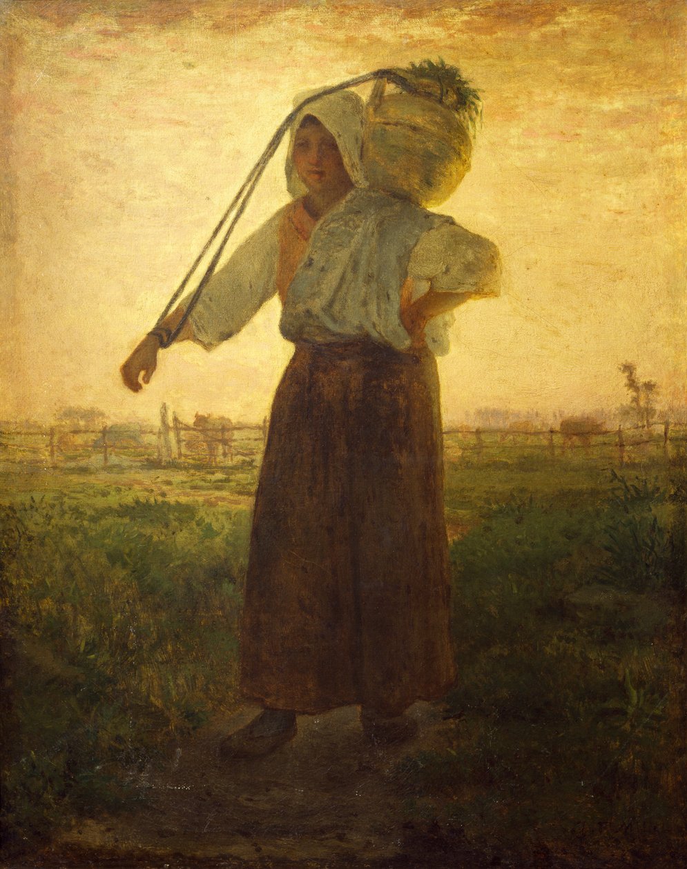 Norman mjölkpiga i Greville av Jean Francois Millet