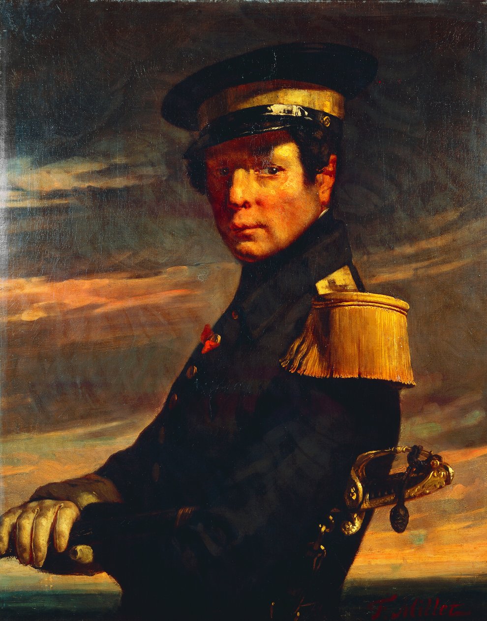Porträtt av sjöofficer av Jean Francois Millet
