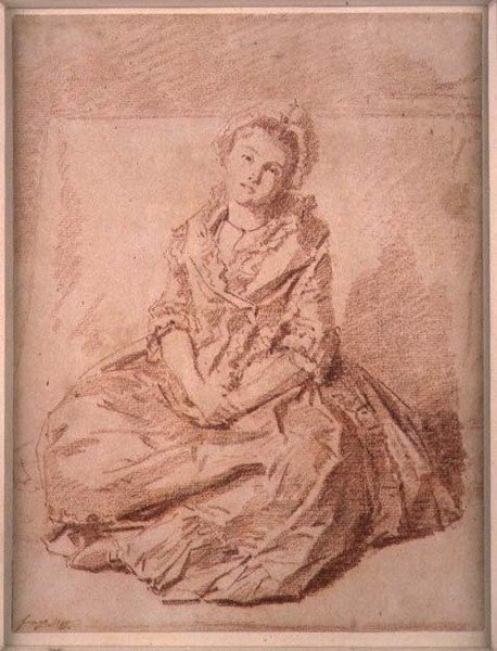 Sittande flicka av Jean Honore Fragonard