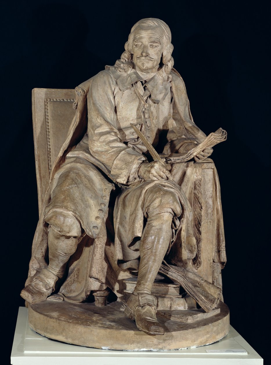 Pierre Corneille (1606-84) Sittande (terrakotta) av Jean Jacques Caffieri