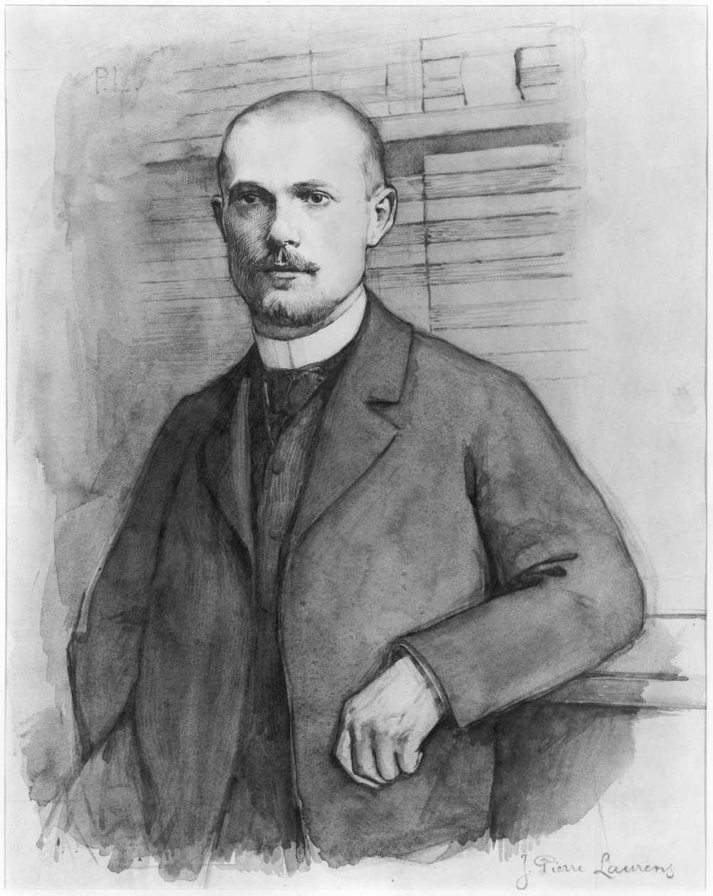 Porträtt av Charles Peguy av Jean Pierre Laurens