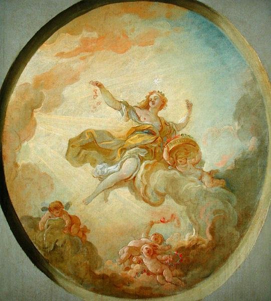 Gryning (olja på duk) av Jean Simon Berthelemy