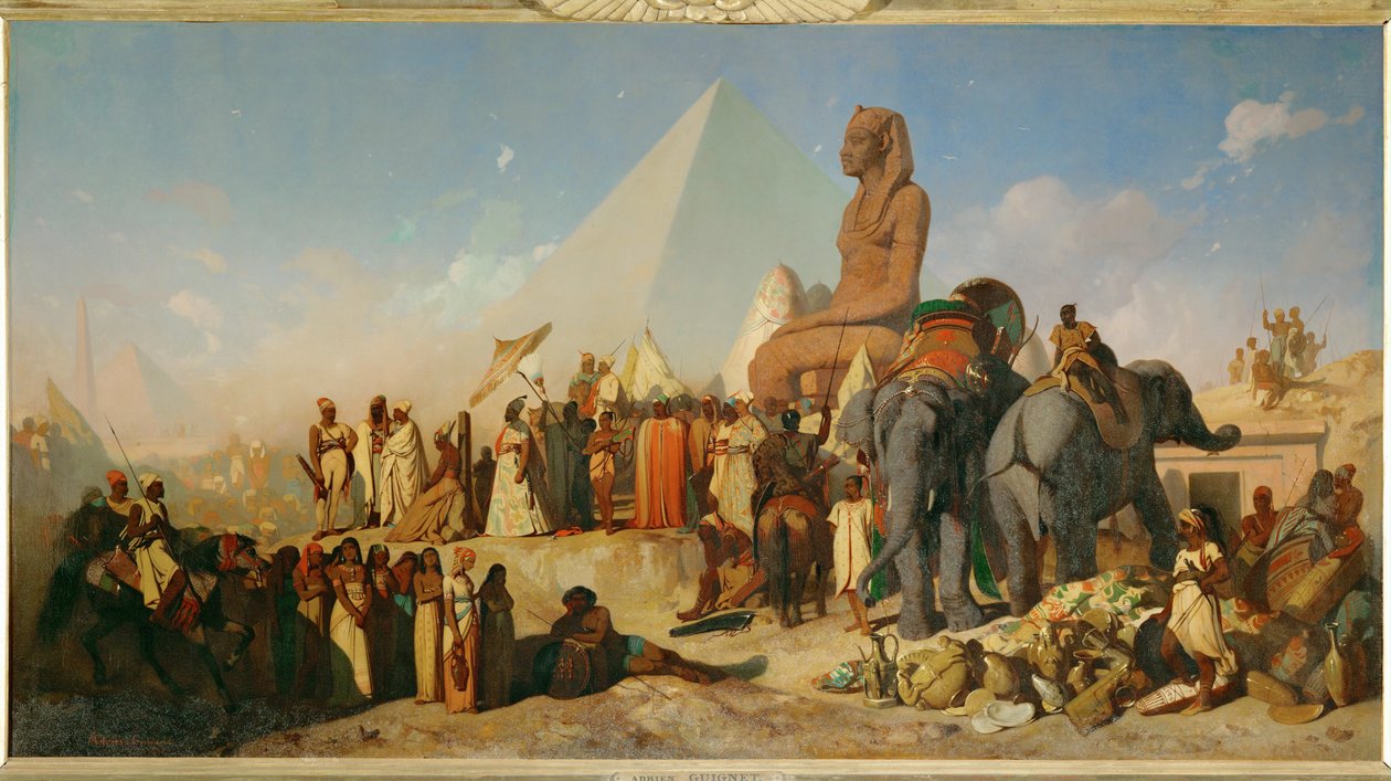 Cambyses och Psammetich... av Jean Adrien Guignet