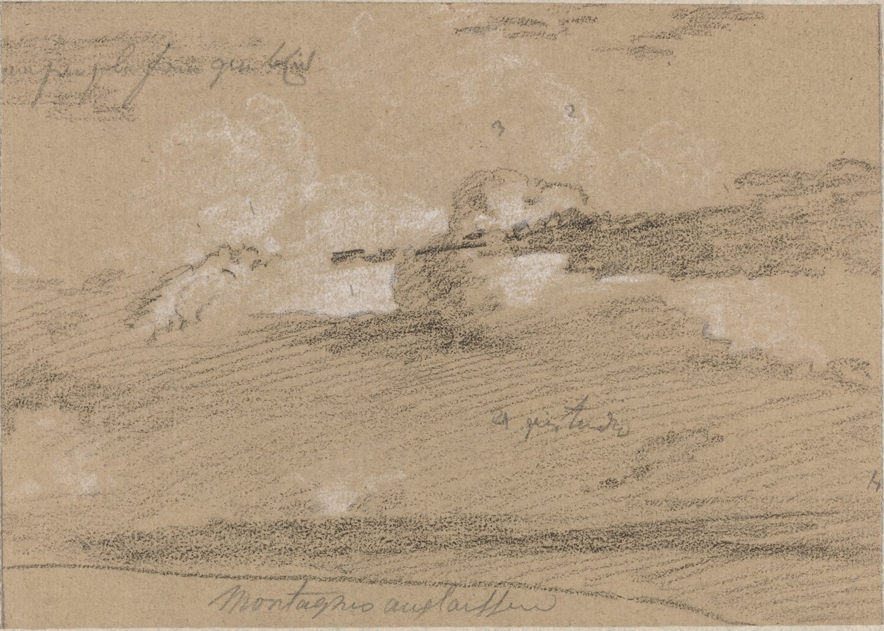 Studie av moln ovanför bergen av Jean Antoine Linck