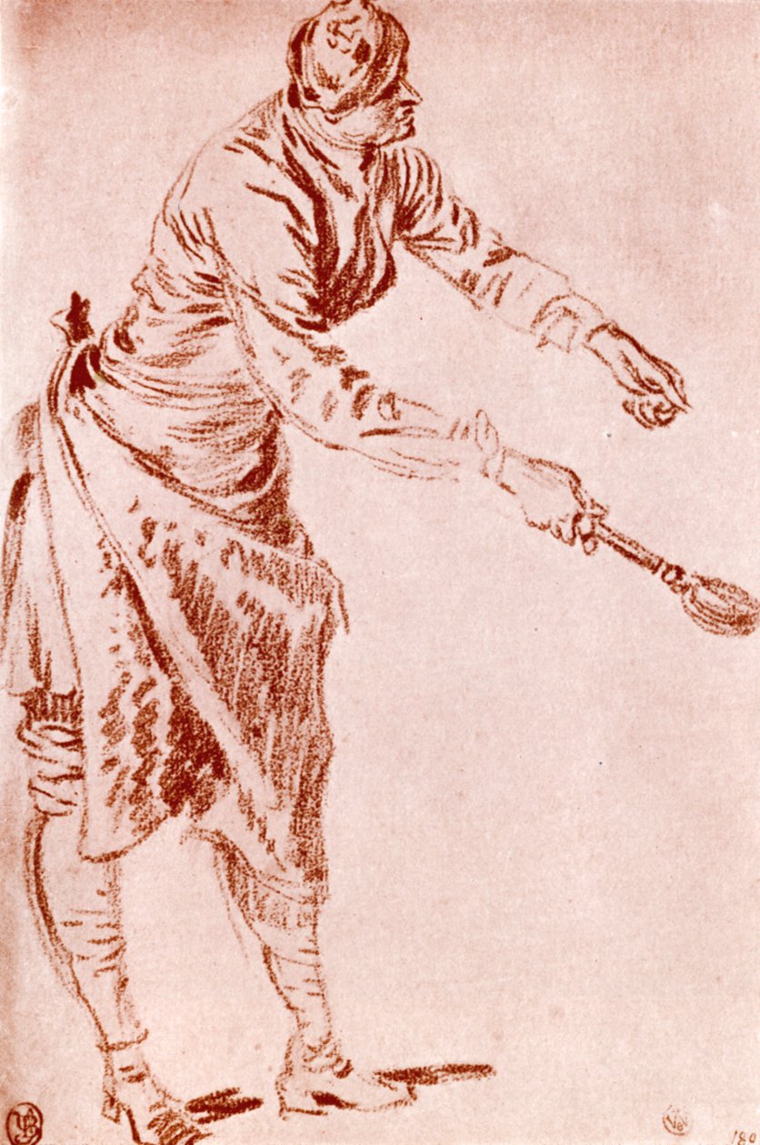 En studie i Sanguine, 1913. av Jean Antoine Watteau