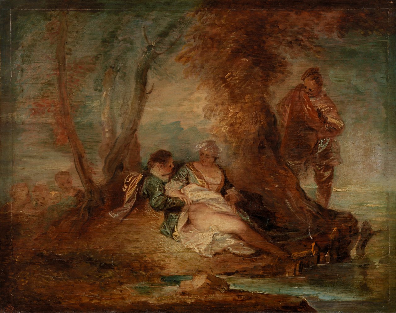 Figurer i landskap av Jean Antoine Watteau