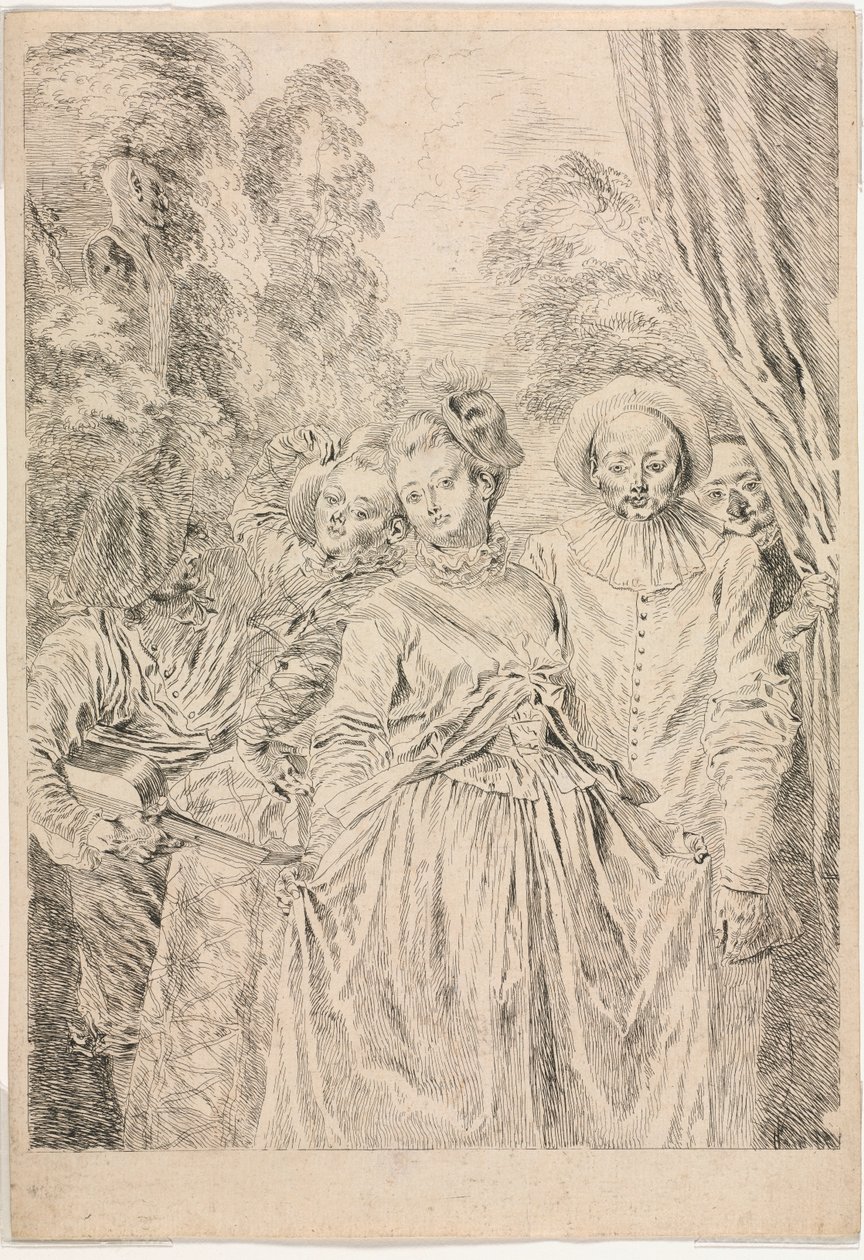 Kläderna är italienska, 1715-16. av Jean Antoine Watteau
