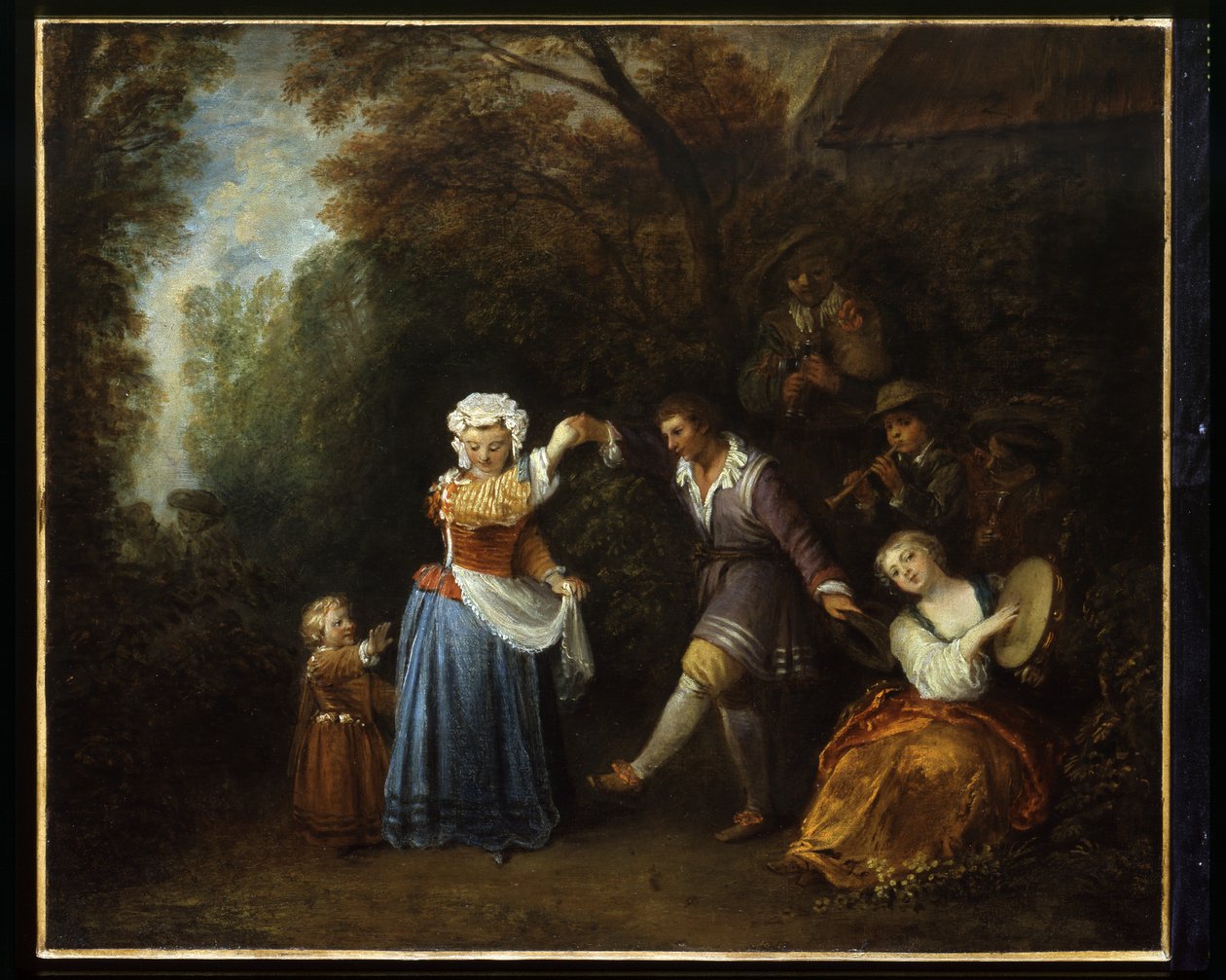 Country Dance (olja på duk) av Jean Antoine Watteau