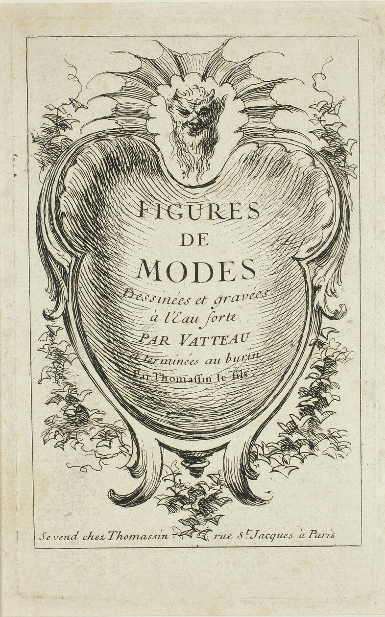 Titelsida, från Figures de modes av Jean Antoine Watteau
