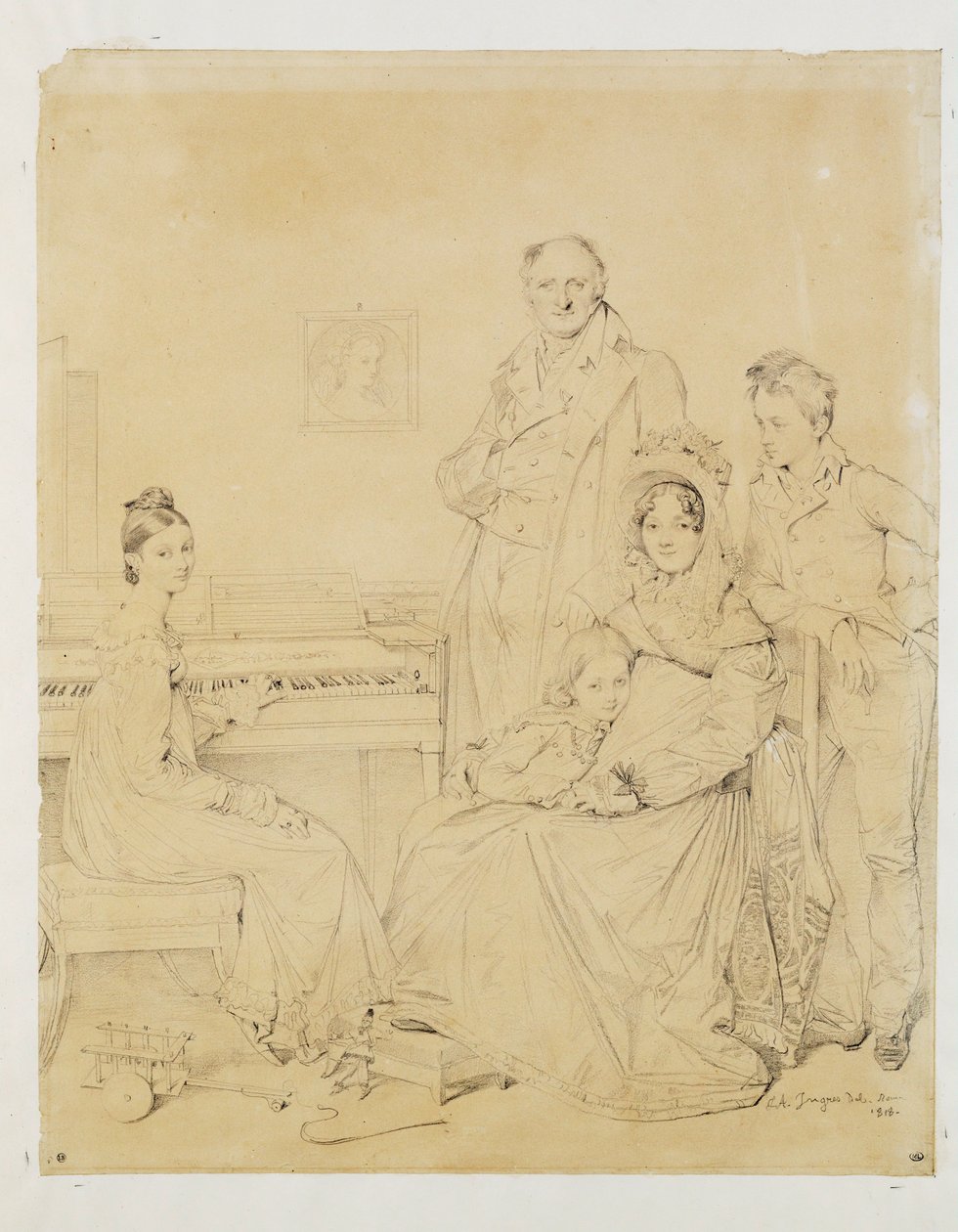 La famille Stamaty ... av Jean Auguste Dominique Ingres