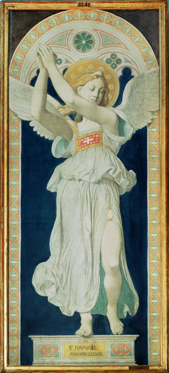 Raphael, ärkeängeln... av Jean Auguste Dominique Ingres