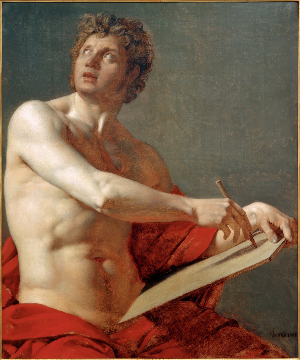 Manlig torso av Jean Auguste Dominique Ingres