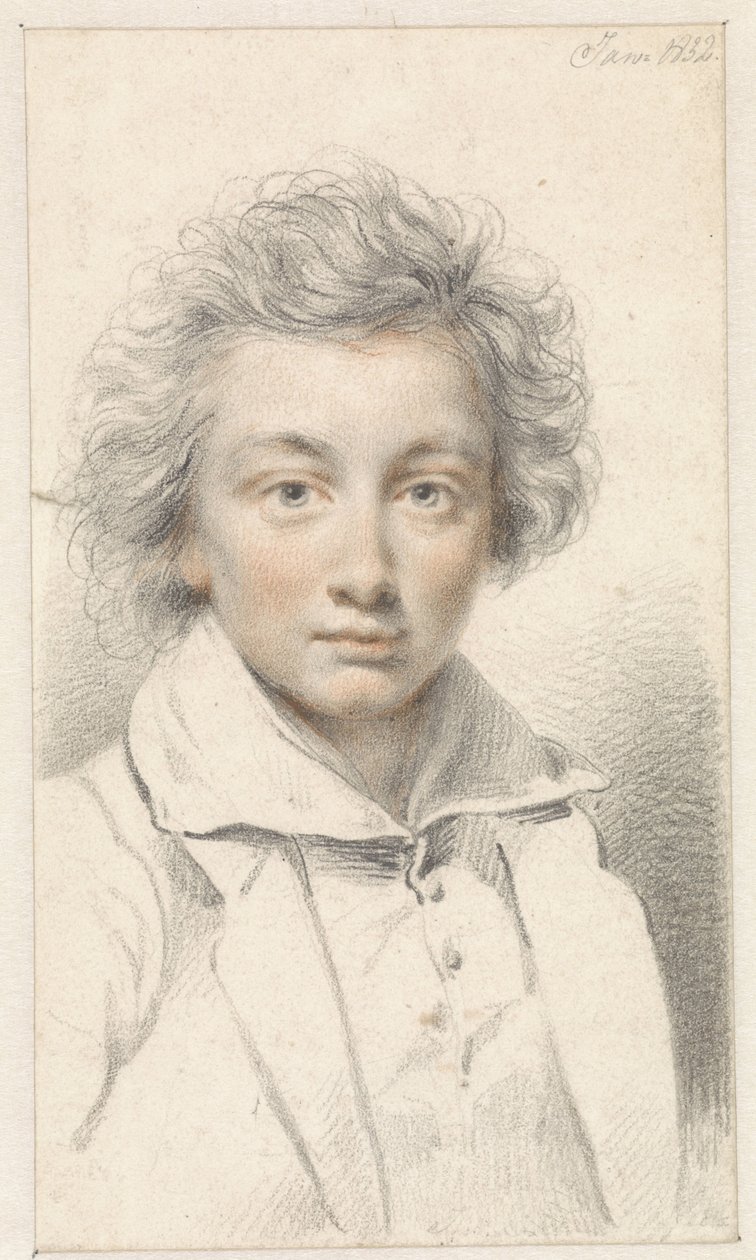Porträtt av en ung man av Jean Augustin Daiwaille