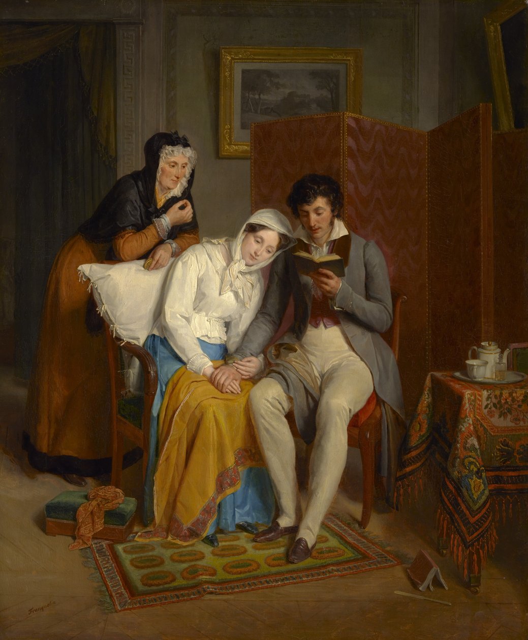 Reading to the Convalescent, c.1827 av Jean Augustin Franquelin