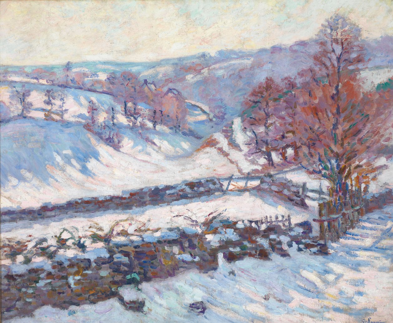 Snöigt landskap vid Crozant av Jean Baptiste Armand Guillaumin