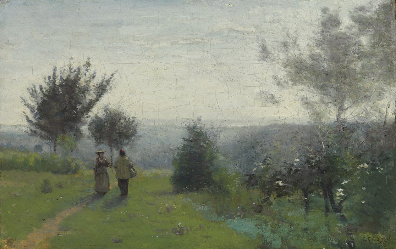 vårens gryning av Jean Baptiste Camille Corot
