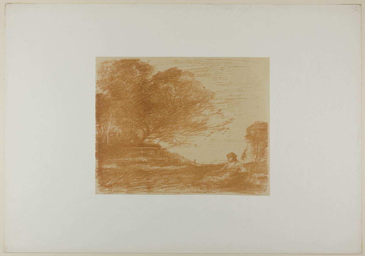 Sappho av Jean Baptiste Camille Corot