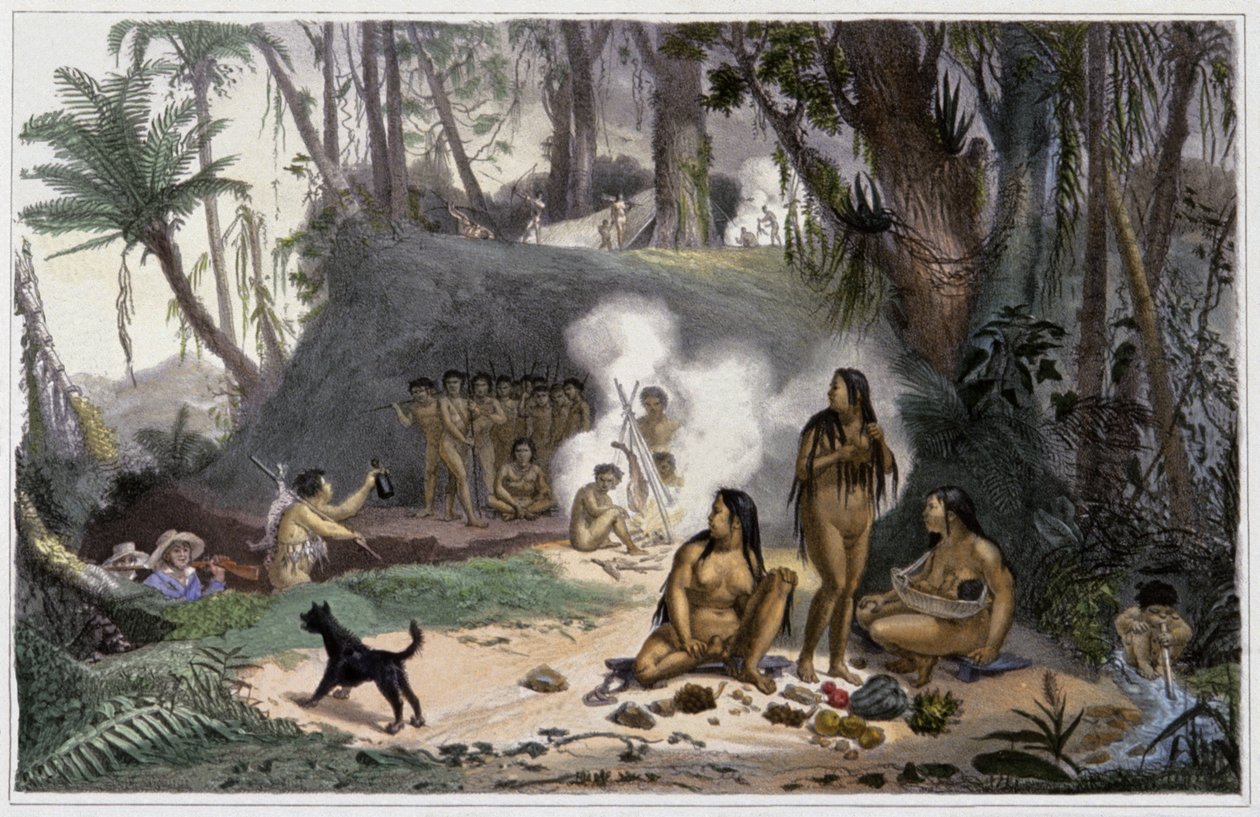 Indianer i Brasilien av Jean Baptiste Debret