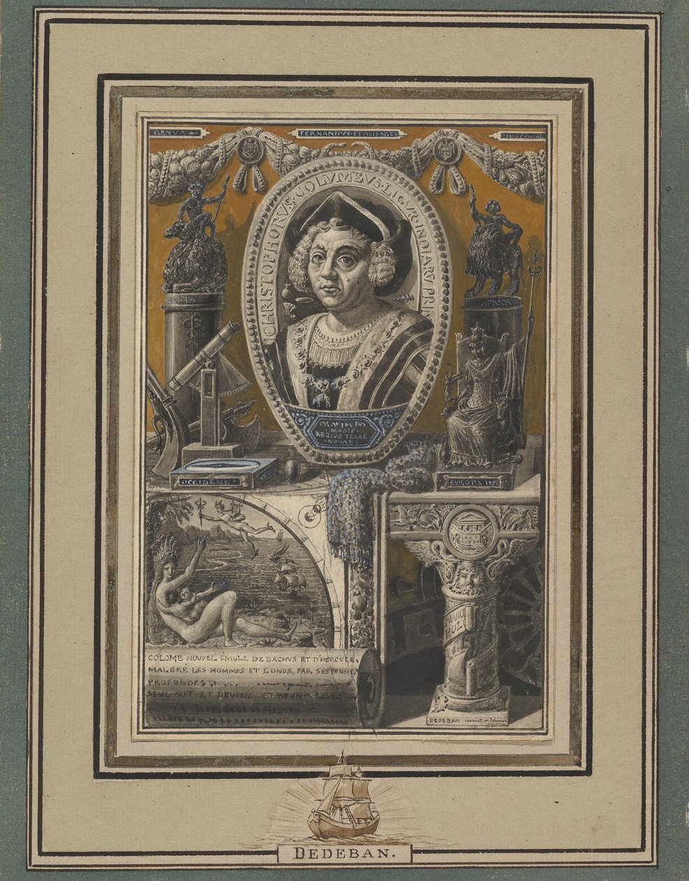Christopher Columbus, n.d. av Jean Baptiste Dedeban