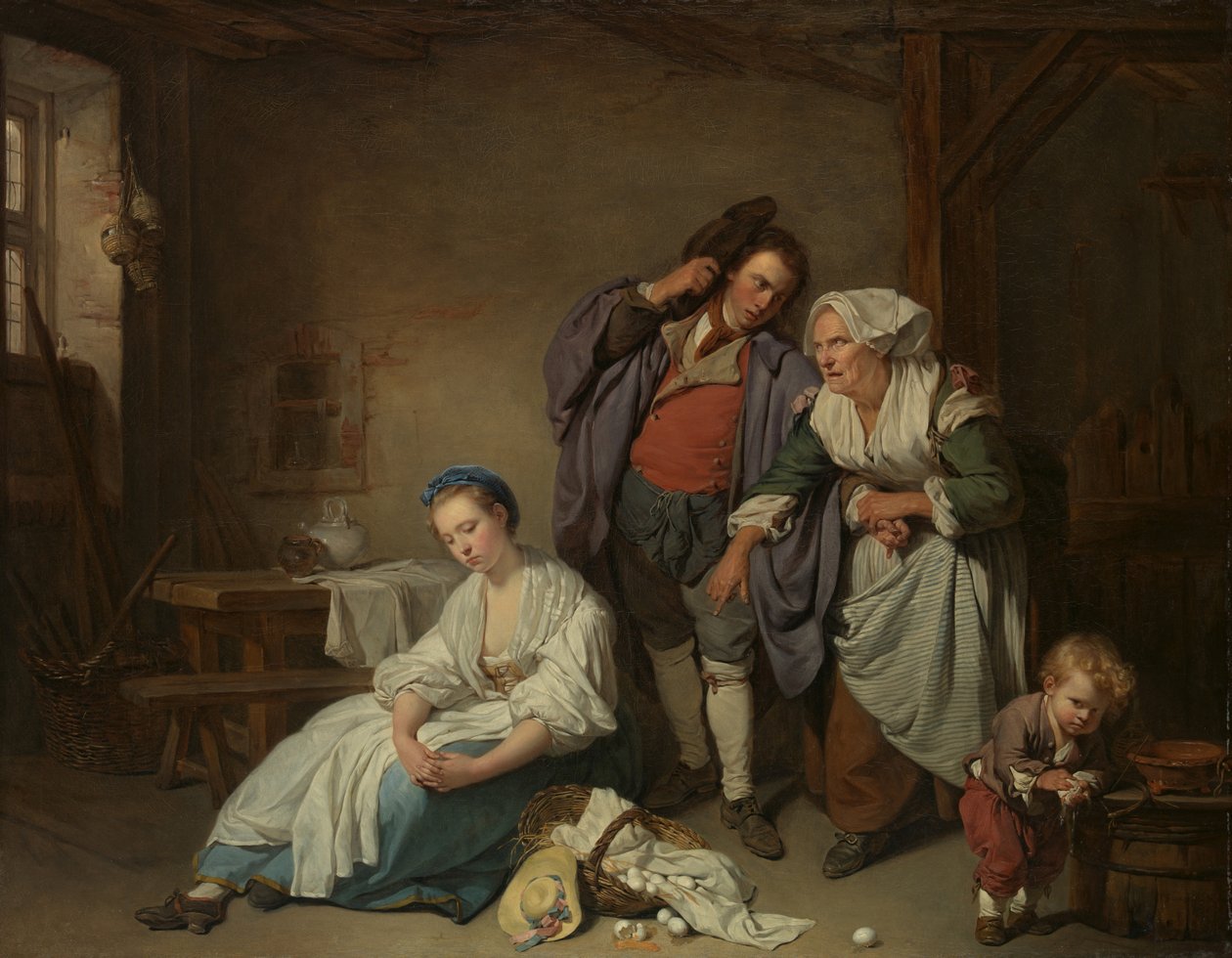 Brutna ägg, 1756 av Jean Baptiste Greuze