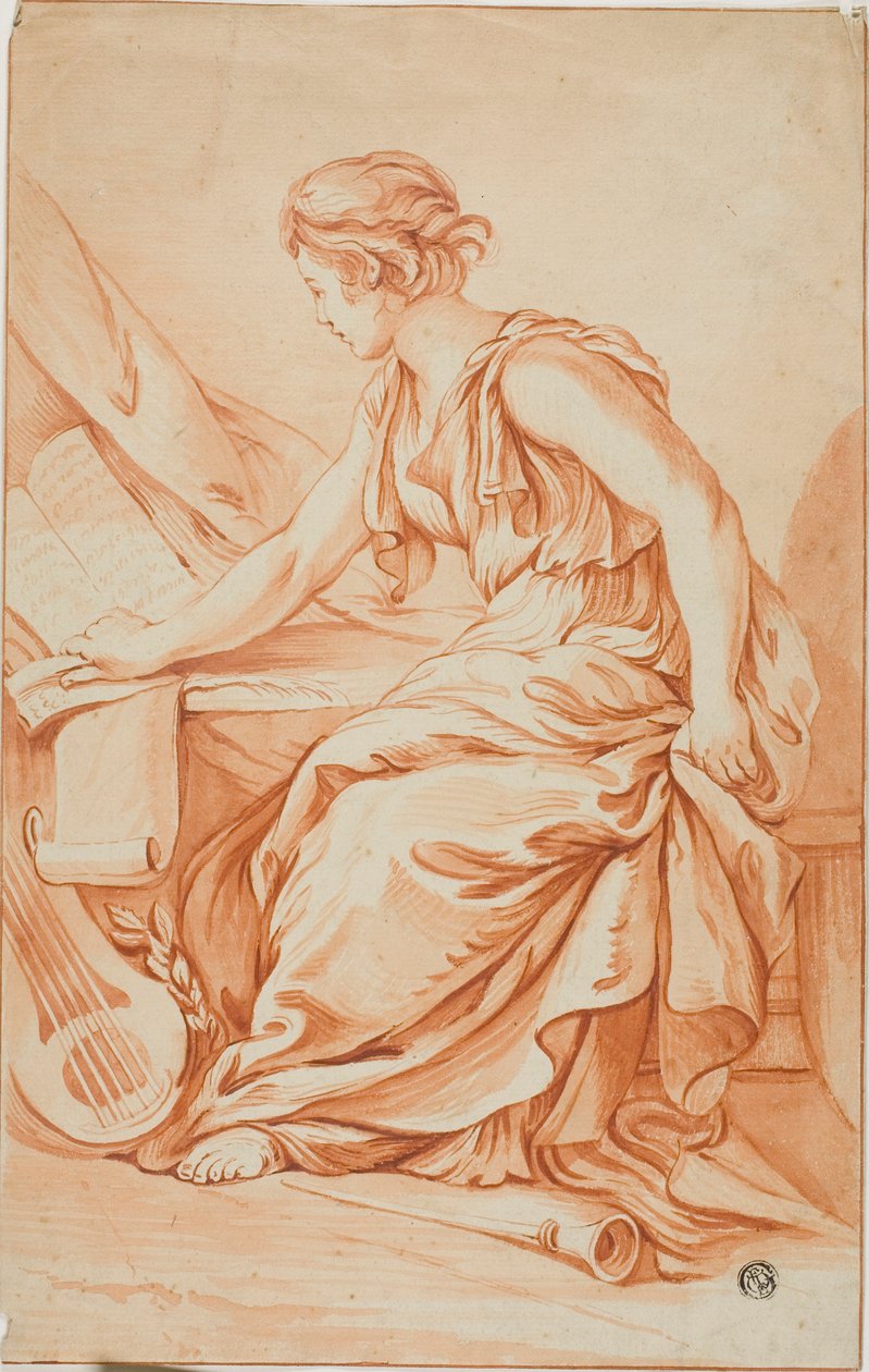 Eulerpe eller Clio av Jean Baptiste Greuze