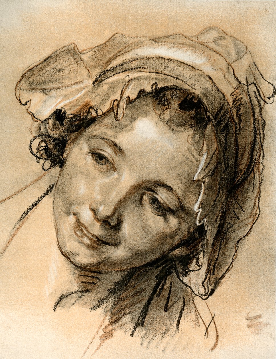 Huvudstudie av en flicka av Jean Baptiste Greuze