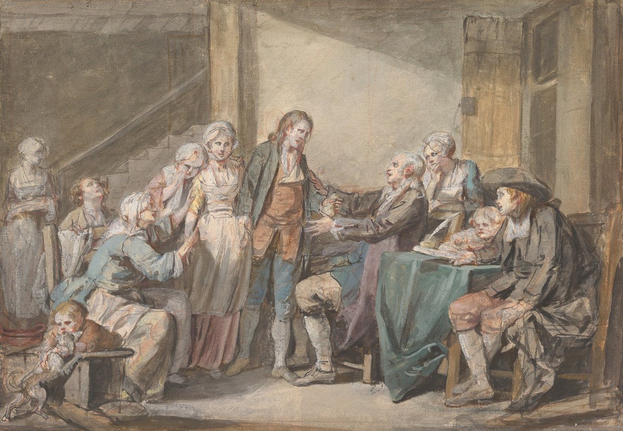 Äktenskapsförordet, ca. 1761. av Jean Baptiste Greuze
