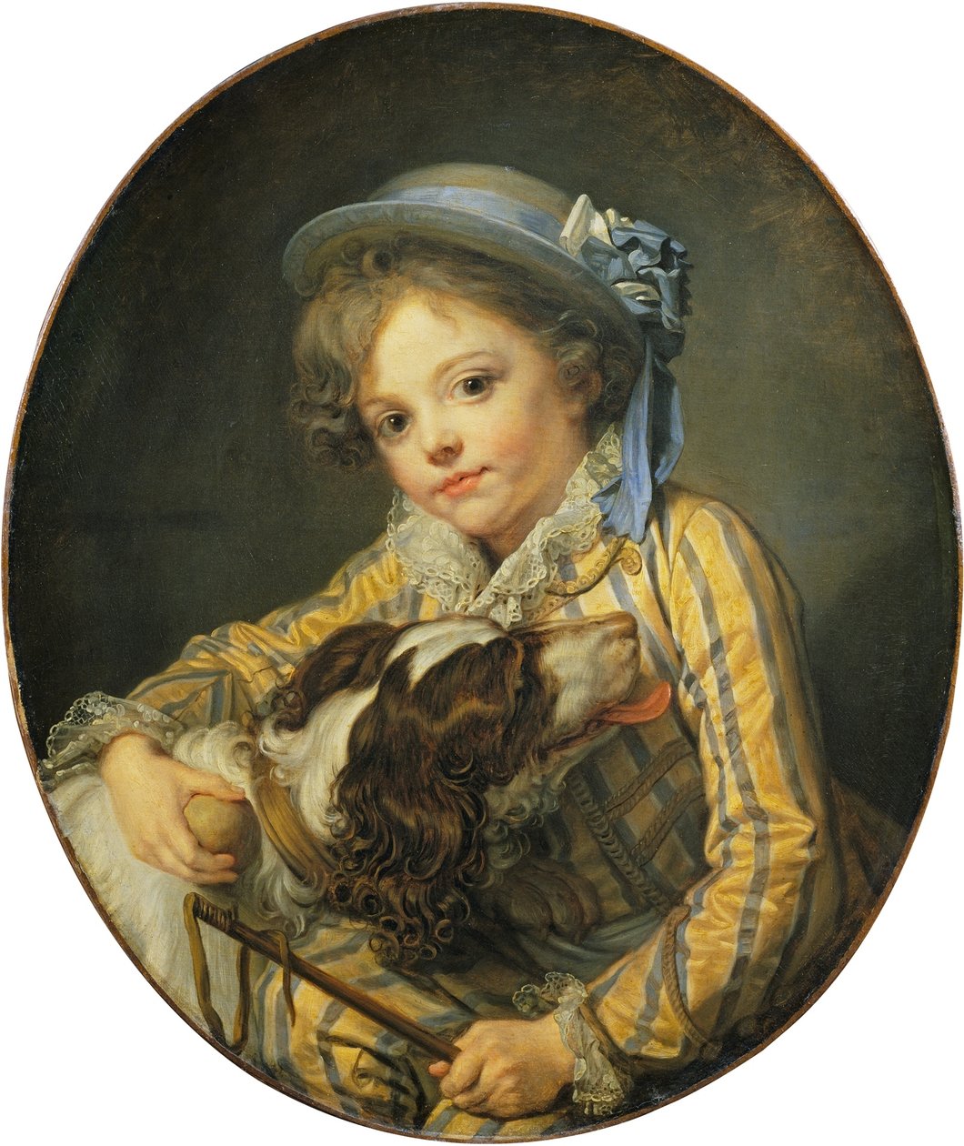 Ung pojke med hund av Jean Baptiste Greuze