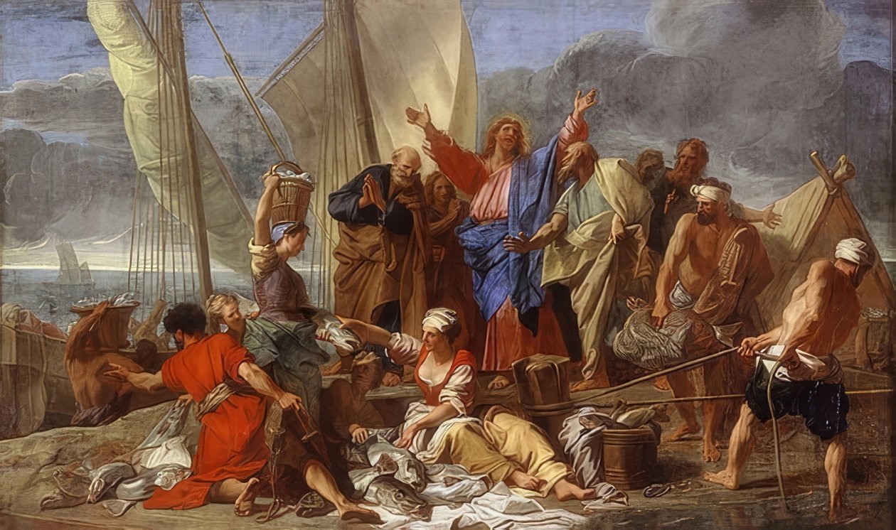Det underbara fiskdraget. Omkring 1705 av Jean Baptiste Jouvenet