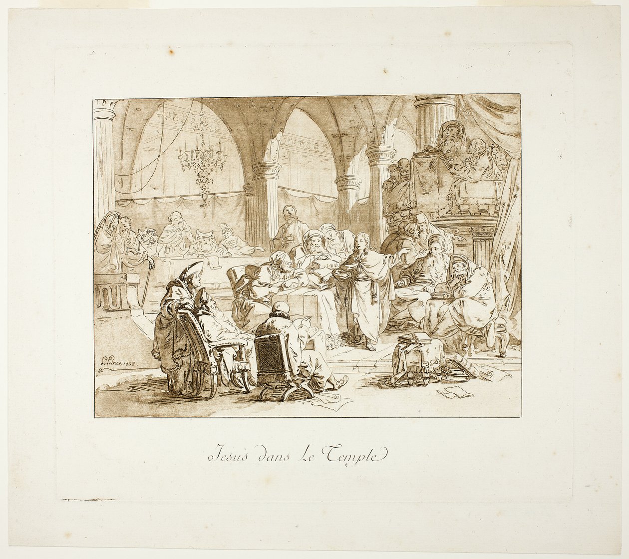 Jesus i templet av Jean Baptiste Le Prince