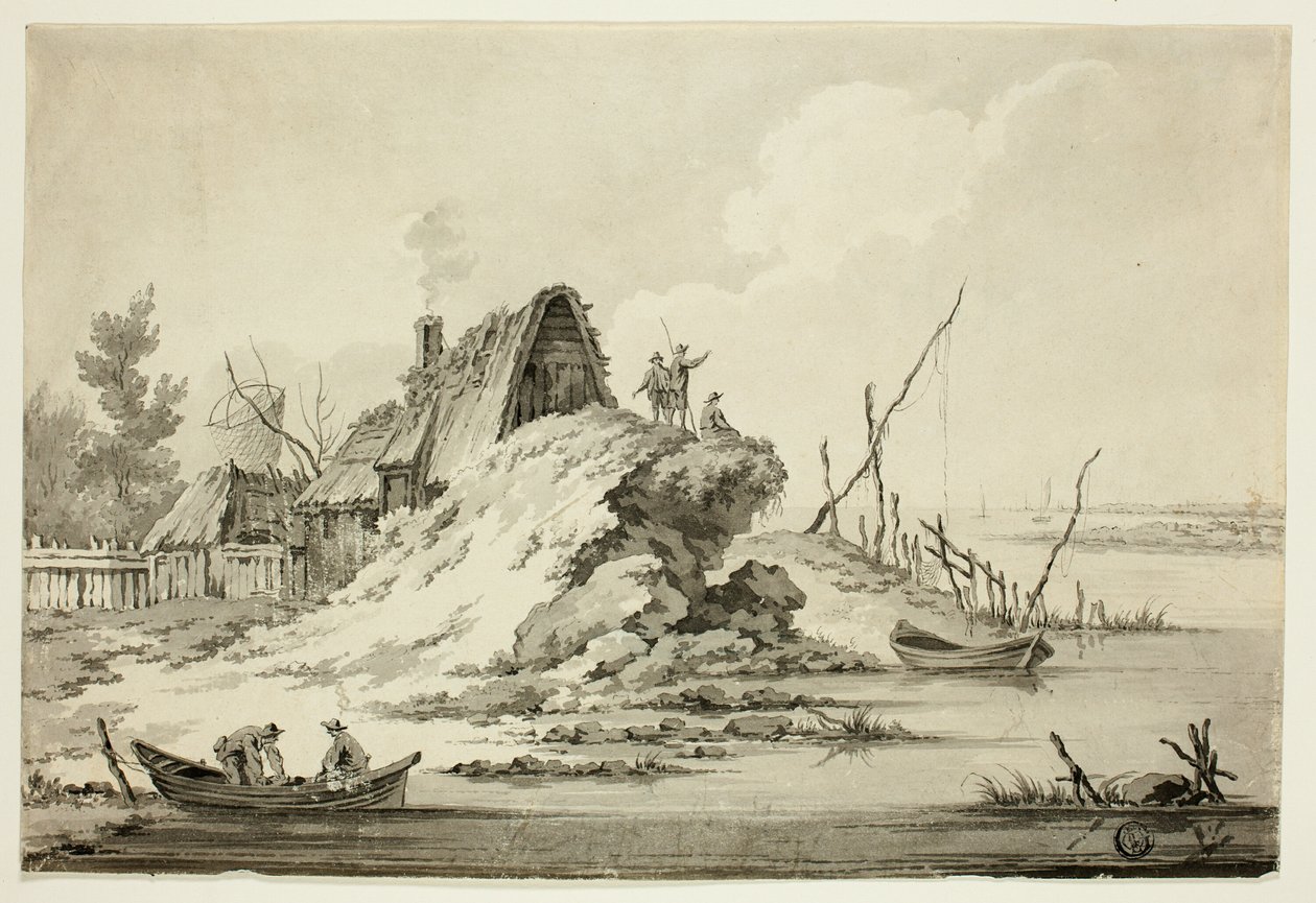 Rustik Seaside Scen av Jean Baptiste Le Prince