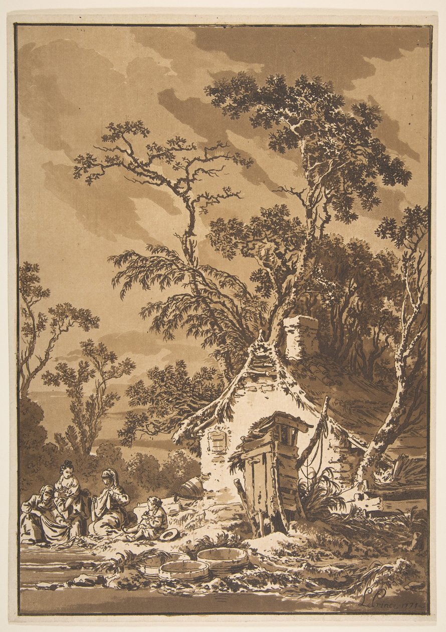 Tvättkvinnorna Tvättarna, 1771. av Jean Baptiste Le Prince