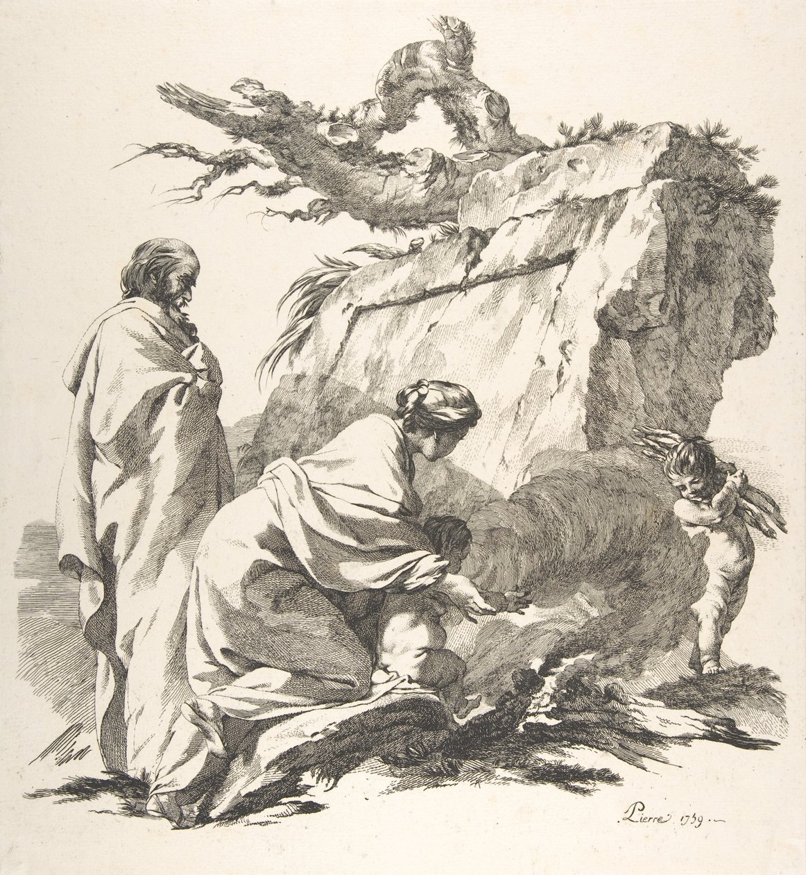 Flyg till Egypten, 1759. av Jean Baptiste Marie Pierre