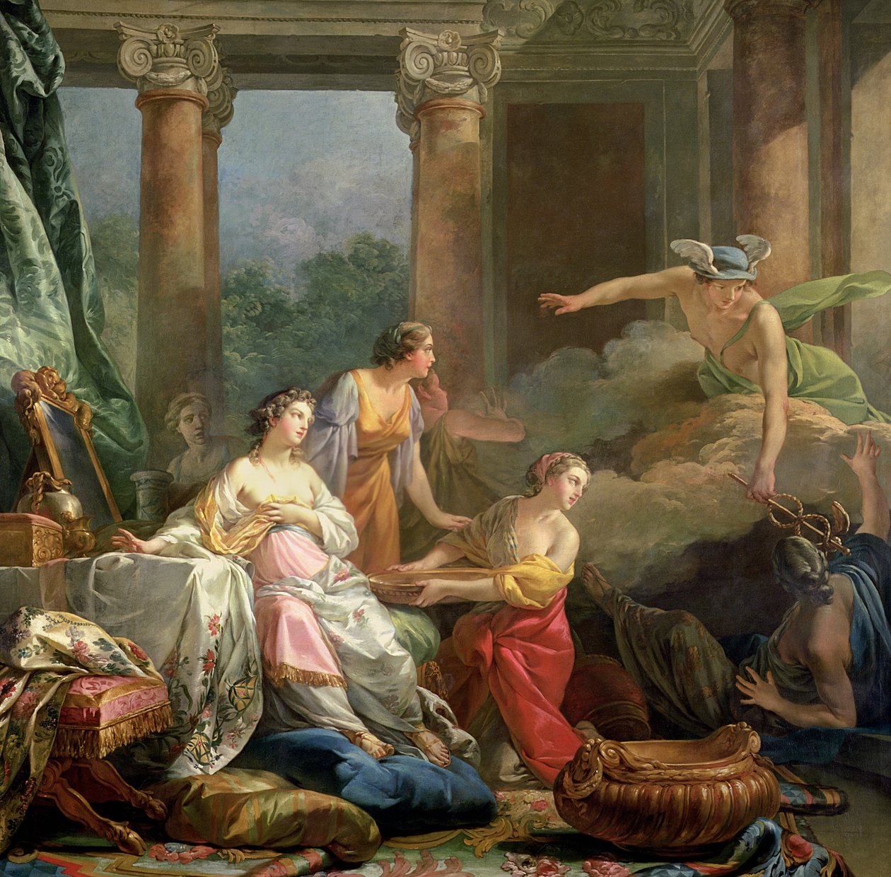 Merkurius, Herse och Aglauros, 1763 av Jean Baptiste Marie Pierre