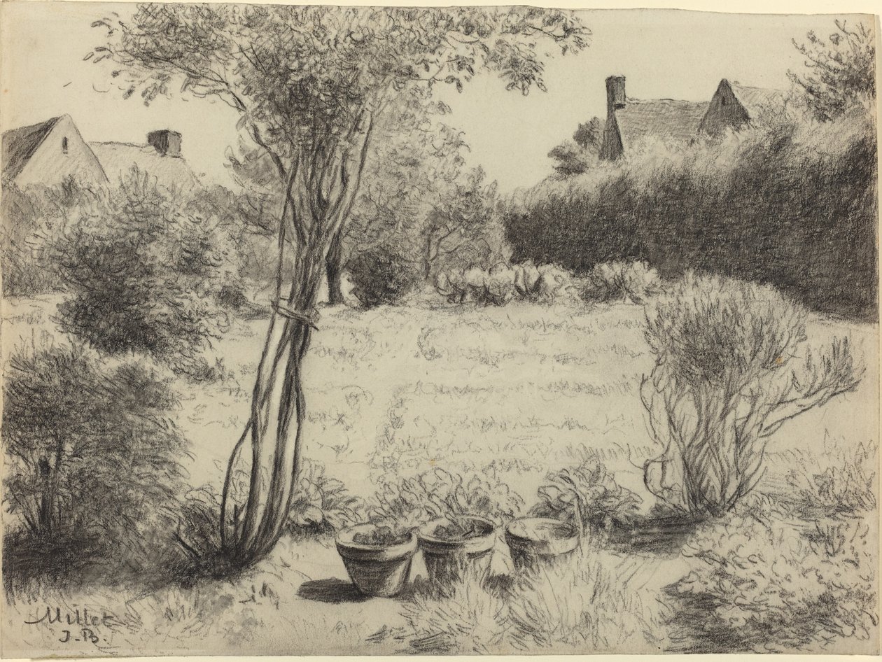 Solbelyst trädgård av Jean Baptiste Millet