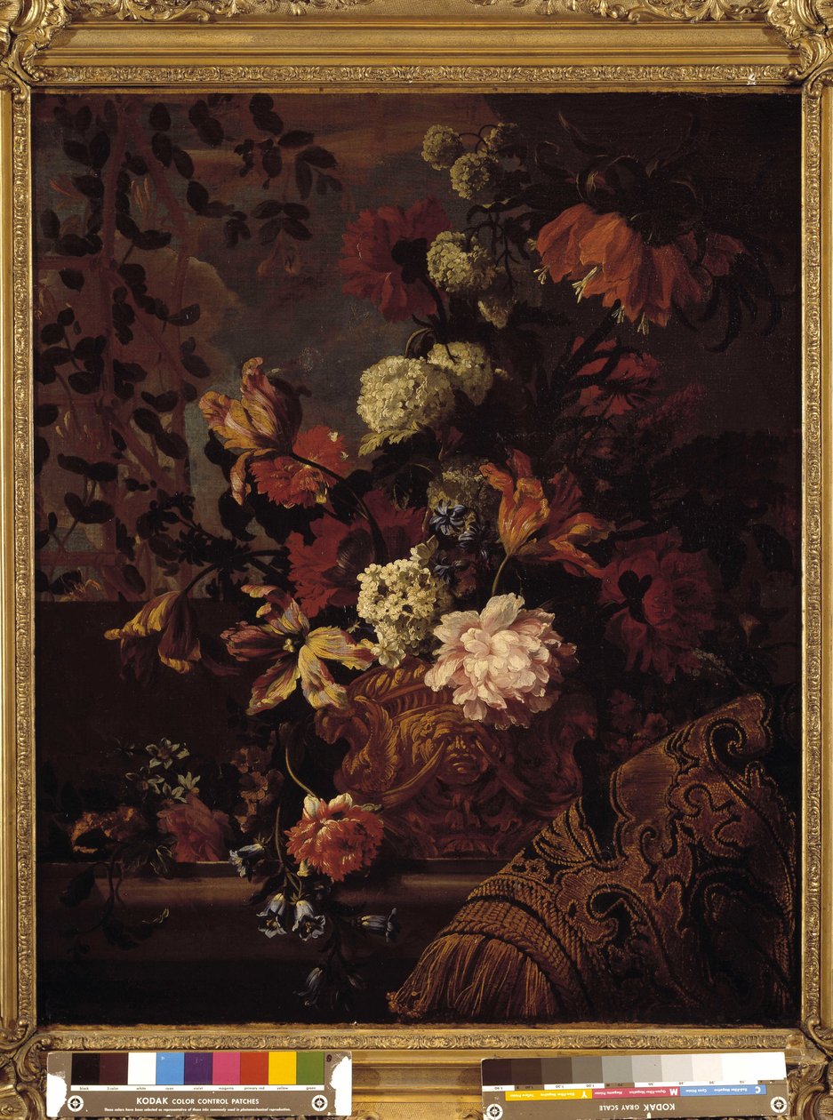 Blommor (olja på duk) av Jean Baptiste Monnoyer