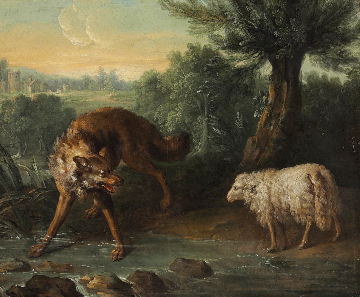 Vargen och Lammet av Jean Baptiste Oudry